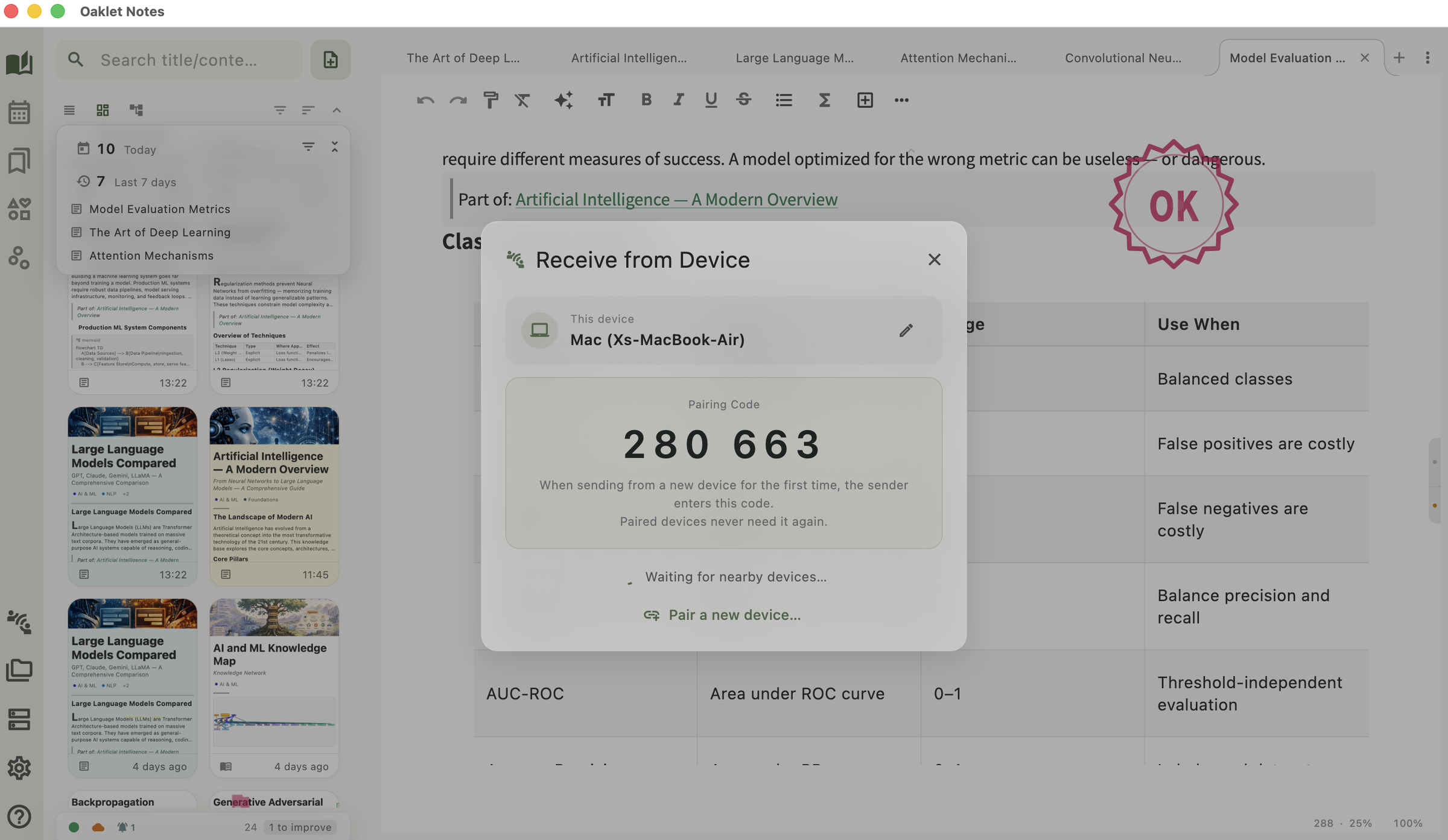 Send Notes Straight to Another Device