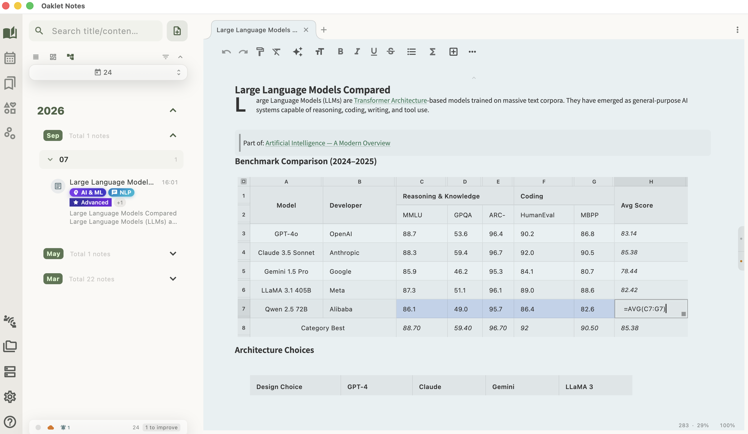 Advanced Tables